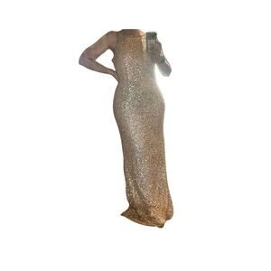 Rose Gold Sequin Sleeveless Gown- Sz 14